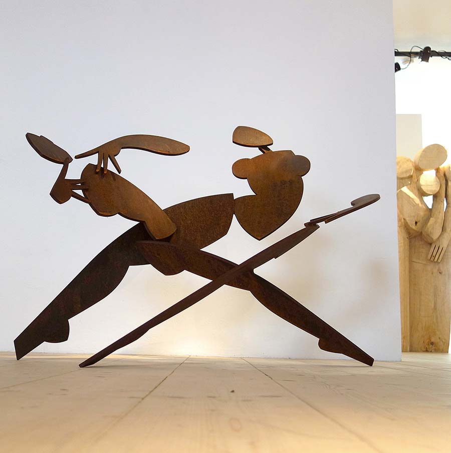 Abstraktion II `wiegendes Glück´, Stahl, H 94cm